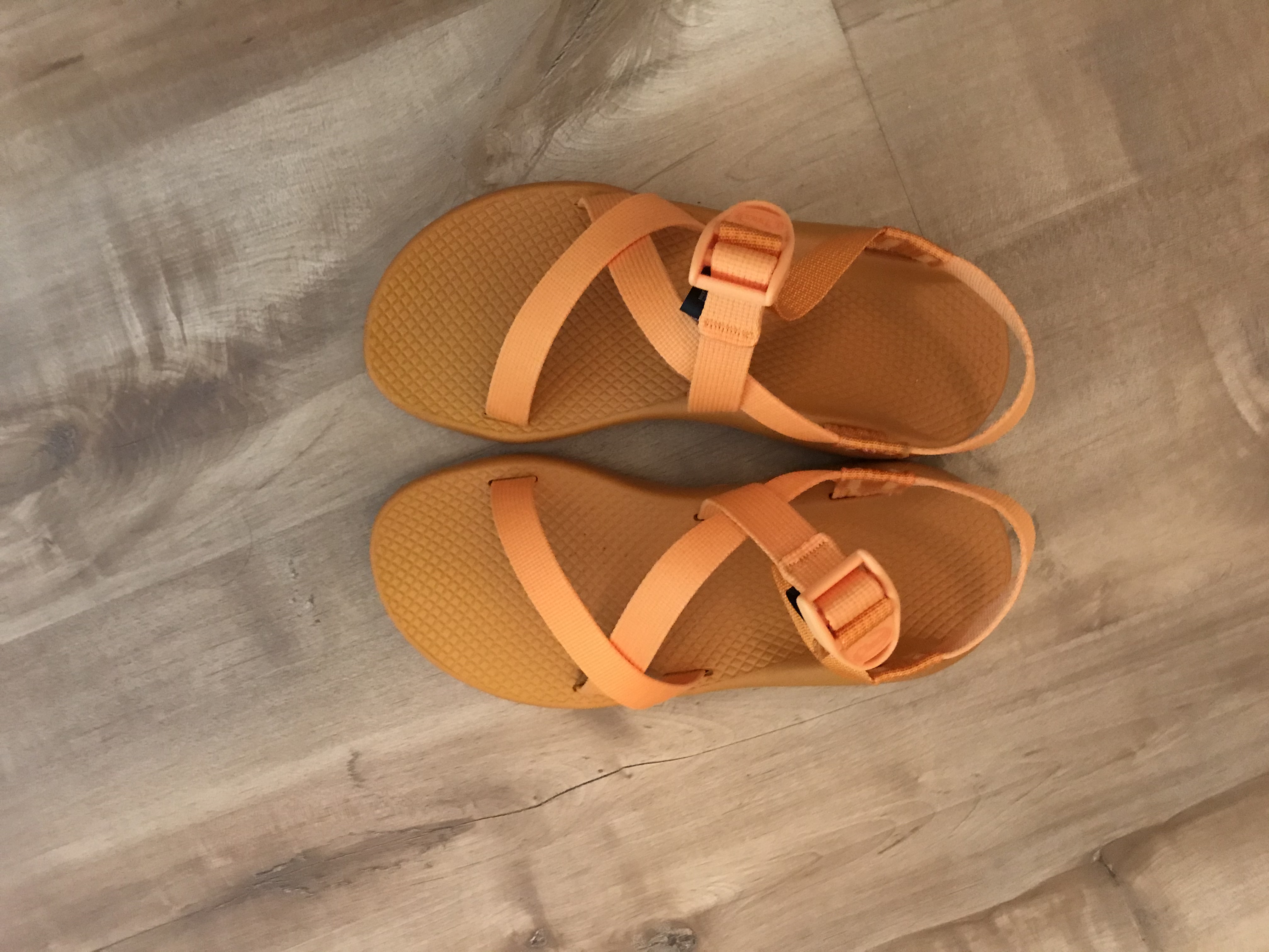 orange chaco sandals